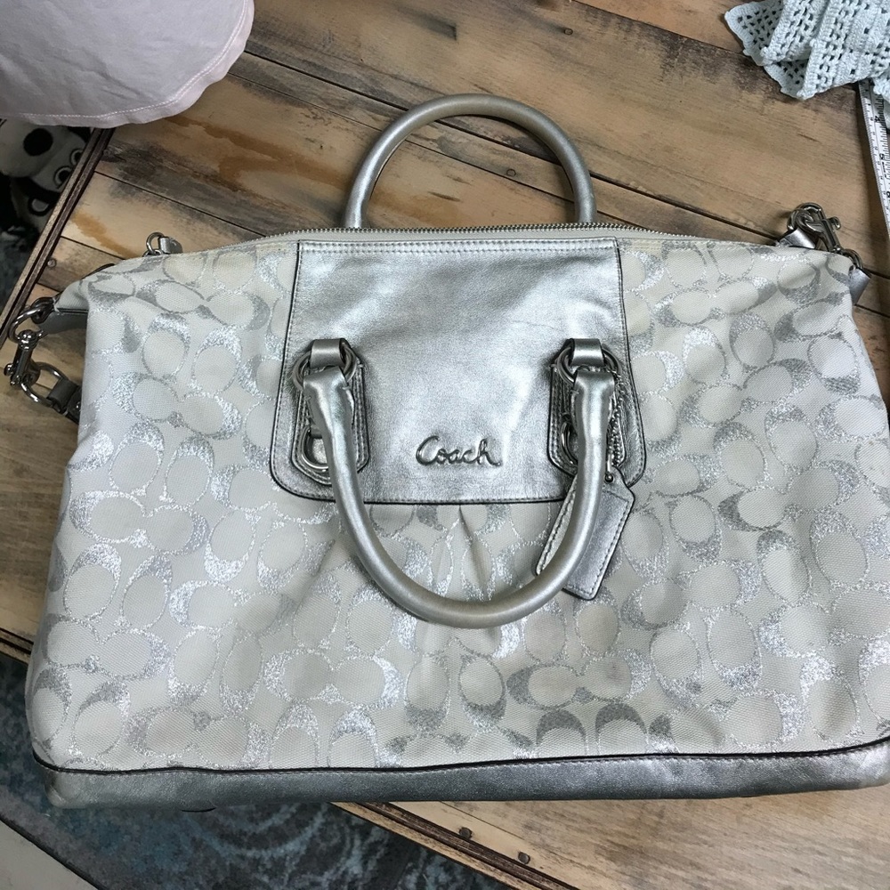 Coach silver purse
